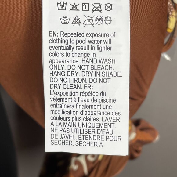 NEW RVCA Bikini Top Womens Medium brown floral swim beach summer earth - Picture 7 of 10